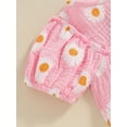 thumbnail image 6 of Mevireiy Baby Girls Daisy Bubble Romper Short Sleeve Onesie Bodysuit Summer Outfits,Pink,0-3 Months, 6 of 7