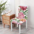 thumbnail image 4 of Botanical Dining Chair Covers 4 Pack Romantic Peony and Hummingbird Print Washable Polyester Stretch Slipcovers Removable Seat Protector for Artistic Home Decor, 4 of 6