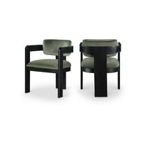 Meridian Furniture Sacha Green Velvet Dining Chair, Set of 2