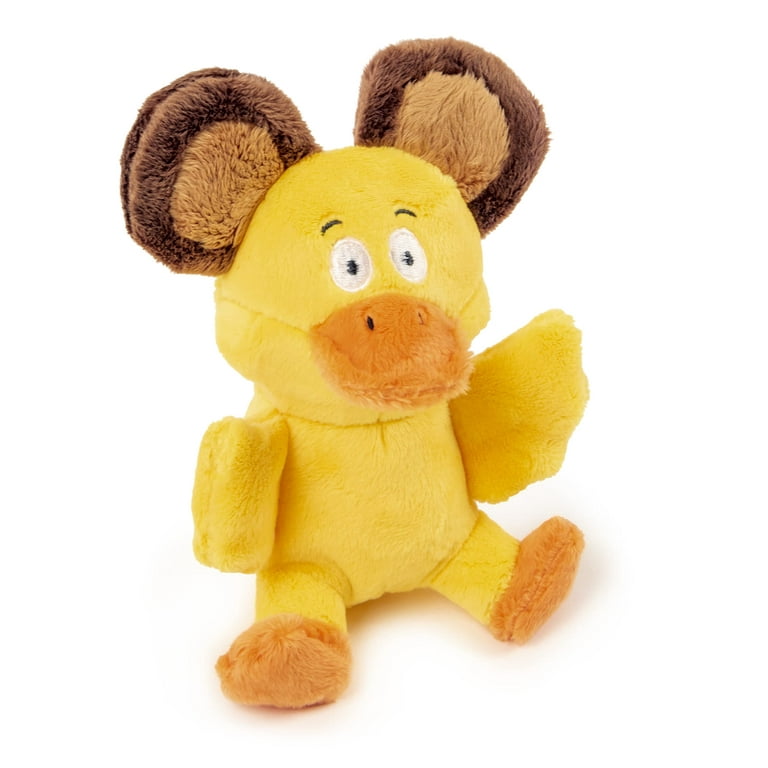 goDog Flips Duck-Bear Silent Squeak Plush Dog Toy, Chew Guard