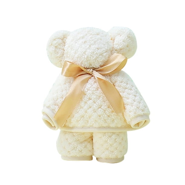 Toalla de oso Linda toalla de vellón coral Regalo de mano Boda Toalla absorbente para el hogar Toalla de mano