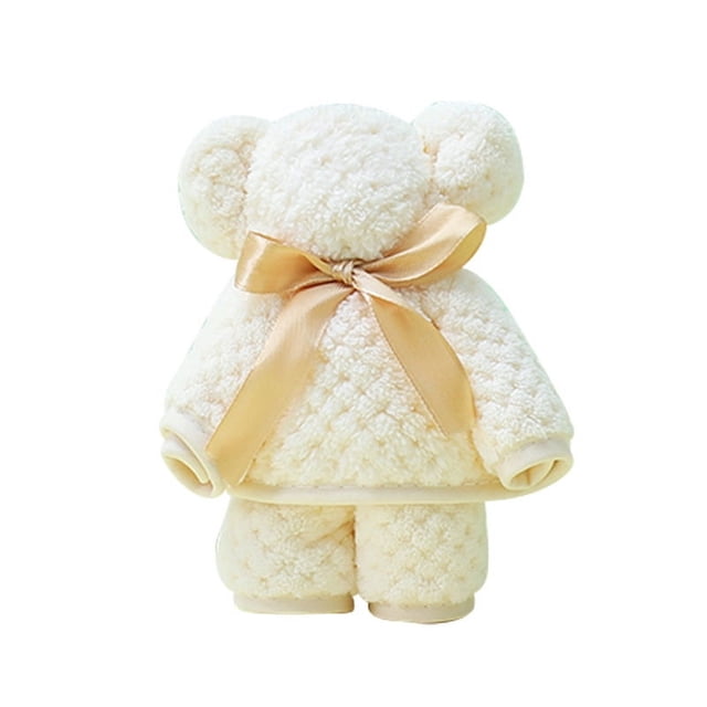 Toalla de oso Linda toalla de vellón coral Regalo de mano Boda Toalla absorbente para el hogar Toalla de mano