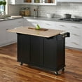 thumbnail image 3 of Homestyles Mobile Kitchen Island Cart with Wood Drop Leaf Breakfast Bar in Black, 3 of 13