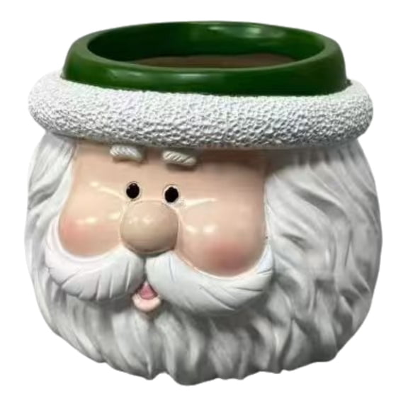 2026 Christmas Indoor Home Decor Snowman And Santa Claus Themed Resin Planter Ornament