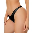 thumbnail image 4 of Unique Bargains Women's Satin Invisible Bikini Comfortable No-Show Thongs M Black, 4 of 6