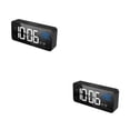 thumbnail image 2 of Billuyoard Reloj electrónico con espejo LED inteligente, portátil, para el hogar, USB, Control de voz, temporizador silencioso, reloj de música, negro 2piezas, 2 of 6