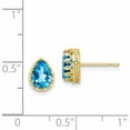 thumbnail image 4 of 10K Yellow Gold Tiara Collection 8mm Polished Pear Sky Blue Topaz Earrings (8.09 X 5.73) Made In Vietnam 10yc410bt, 4 of 5