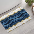 thumbnail image 2 of Blue Gold Wave Marble Pattern Bathroom Rugs Mat,Non Slip Microfiber Bathroom Rug,Rubber Backing,Soft Bathroom Mats for Bathroom Floor,Tub and Shower,17x27in(43x68cm), 2 of 5