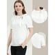 thumbnail image 2 of Top Elegante De BluDe ManCorDe OficiDe Las Camisas Del Cuello De PajariDe Las Mujeres Blanco M, 2 of 5