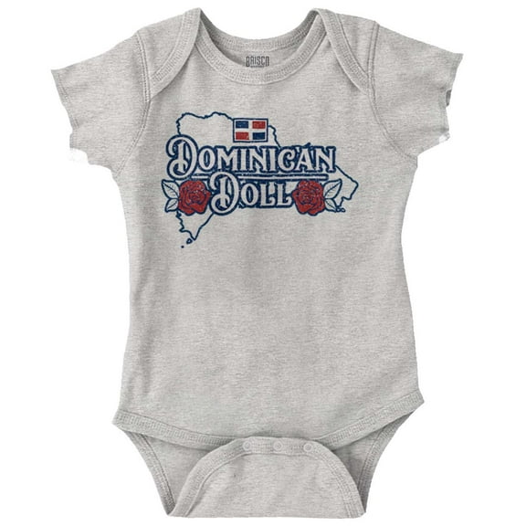Dominican Doll Cute DR Flag Roses Bodysuit Jumper Girls Infant Baby Brisco Brands NB