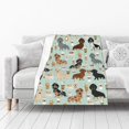 thumbnail image 2 of Cute Colored Coffee Dachshund Fleece Throw Blanket for Couch Chair Bed Women Men - Lightweight Plush Fuzzy Cozy Soft Blankets and Throws for Sofa Travel Camping, 50x40 inches, 2 of 6