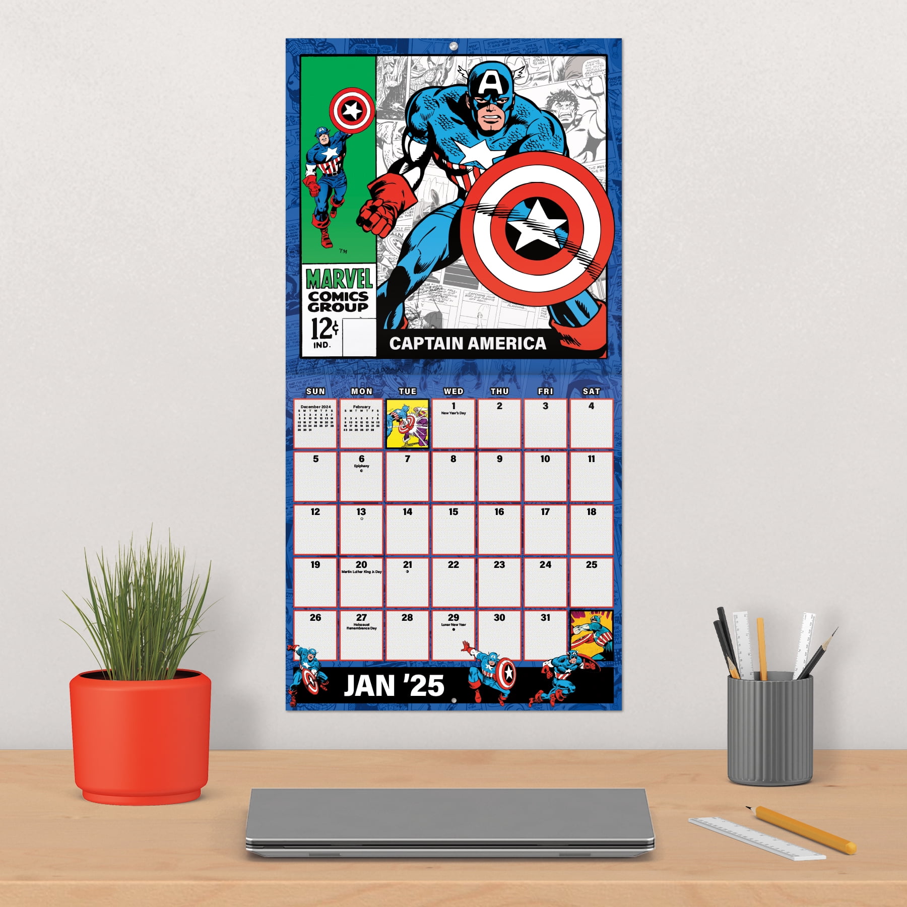 Marvel 2024 Desk Calendar – Page-A-Day With Superhero Art & Facts – Official Licensed Product