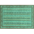 thumbnail image 1 of Ahgly Company Machine Washable Indoor Rectangle Abstract Turquoise Blue Modern Area Rugs, 2' x 3', 1 of 4