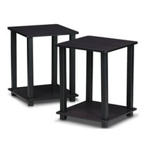 Pemberly Row Engineered Wood Simplistic End Table in Dark Walnut (Set of 2)