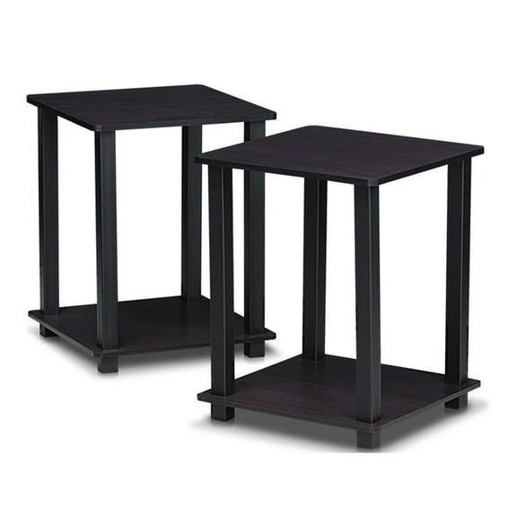 Pemberly Row Engineered Wood Simplistic End Table in Dark Walnut (Set of 2)