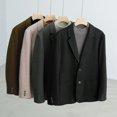 thumbnail image 4 of Chaqueta de traje de lana gruesa de invierno, traje casual para hombre, estilo coreano, traje pequeño retro de moda, top atractivo con volantes, 4 of 6