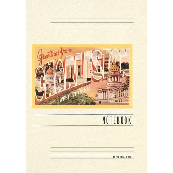 Vintage Lined Notebook Greetings from Charleston, West Virginia, (Paperback)