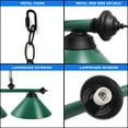 thumbnail image 3 of GSE Games & Sports Expert 56" Hanging Billiard Pool Table Light with Adjustable Metal Chain and 3 Lamp Shades. Great for 7ft/8ft Pool Tables, Billiards Room, Bar - Dark Green, 3 of 6