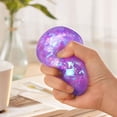 thumbnail image 3 of Maltose Glitter Aurora Stress Relief Squeeze Ball, Slow‑Rising Squishy Fidget Toy with Iridescent Confetti, Soft Sensory Hand Toy for Adults,Purple, 3 of 4