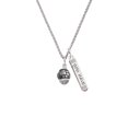 thumbnail image 2 of Delight Jewelry Silvertone Paw on Hatched Background Spinners Silvertone Live the Life You Have Imagined Bar Charm Necklace, 23", 2 of 4