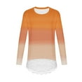 thumbnail image 5 of NAISIBABY Girls T Shirts with Lace, Irregular Hem Crewneck Long Sleeve Kids Casual Fashion Tops Orange 10T, 5 of 6