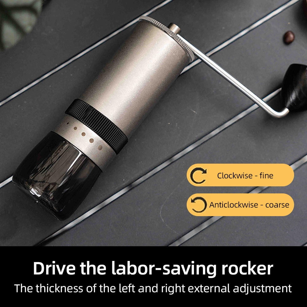 BIMZUC Manual Hand‑Crank Coffee Grinder – 5‑Speed CNC Steel Burr, 30g Powder & 25g Bean Capacity, Portable & Durable for Home, Office & Travel
