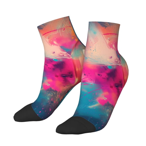 Uemuo Colorful Lightbulb Abstract Printed Crew Socks, Moisture-Wicking Socks, Athletic Socks for Men Breathable Cushion Socks Casual Sport Socks for Running Traveling
