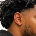 thumbnail image 6 of White Gold Plated 925 Sterling Silver Post Small Lightweight Little Thin French Lock Hoop Earrings, 6 of 6