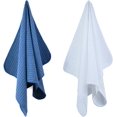 thumbnail image 2 of Ultra Premium Microfiber Kitchen Dish Hand Towel Waffle Weave, 8 Pack (16x28 in, Blue, White), 2 of 6