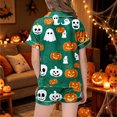 thumbnail image 6 of Kids Halloween Pajamas Size 2-3 Years Nightwear Full Print Short Sleeve Top with Elastic Shorts Soft Girls Pajama Set Green, 6 of 6