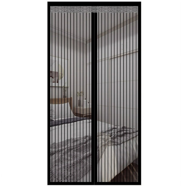 Puerta con mosquitero magnético - Ajuste para el tamaño de la puerta: 35.4 * 74.8 pulgadas, partición de malla con manos libres, cortina de malla para puerta con mosquitero resistente que ev