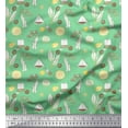 thumbnail image 1 of Soimoi Green Moss Georgette Fabric Tea Bag,Herbs & Lemon Slice Vegetable Decor Fabric Printed Yard 42 Inch Wide, 1 of 1