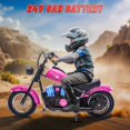 thumbnail image 6 of Electric Dirt Bike for Kids, 24V Motor Kids Dirt Bike, Cuoote 250W Ride On Motorcycle up to 15 mph, 150 lb Max Weight, Twist Throttle, Power Display, Rear Suspension, Hand Brake, 6 of 7