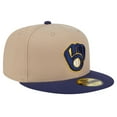 thumbnail image 3 of Men's New Era Khaki Milwaukee Brewers 59FIFTY Fitted Hat, 3 of 6