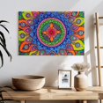 thumbnail image 3 of Elephant Stock Mardi Gras Mandala Wall Art - Horizontal Canvas Wall Art - Living Room Wall Decor - Decor Elements Canvas - Green And Blue Decor By Hello Angel - 24" x 16", 3 of 8