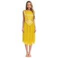thumbnail image 3 of YiZYiF Praise Dance Tunic for Women Liturgical Dancewear Sleeveless Round Neck Overlays Worship Dress Yellow XXL, 3 of 7