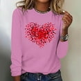 thumbnail image 2 of Lenpel Valentine's Day shirts for women casual crew neck long sleeve printed tunic tee tops spring fall blouses, 2 of 4