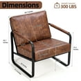thumbnail image 4 of Mid-Century Accent Chair Set of 2 PU Leather Armchair, Retro Accent Chair with Metal Frame Sofa Chair Lounge for Living Room, Brown, 4 of 6