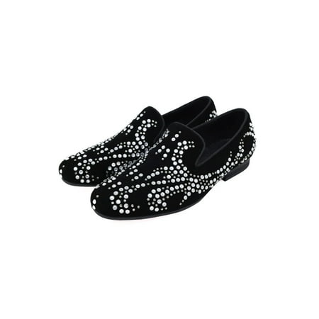 

Barabas Men s Jewel Studded Pattern Slip On Luxury Dress Shoes SH4003