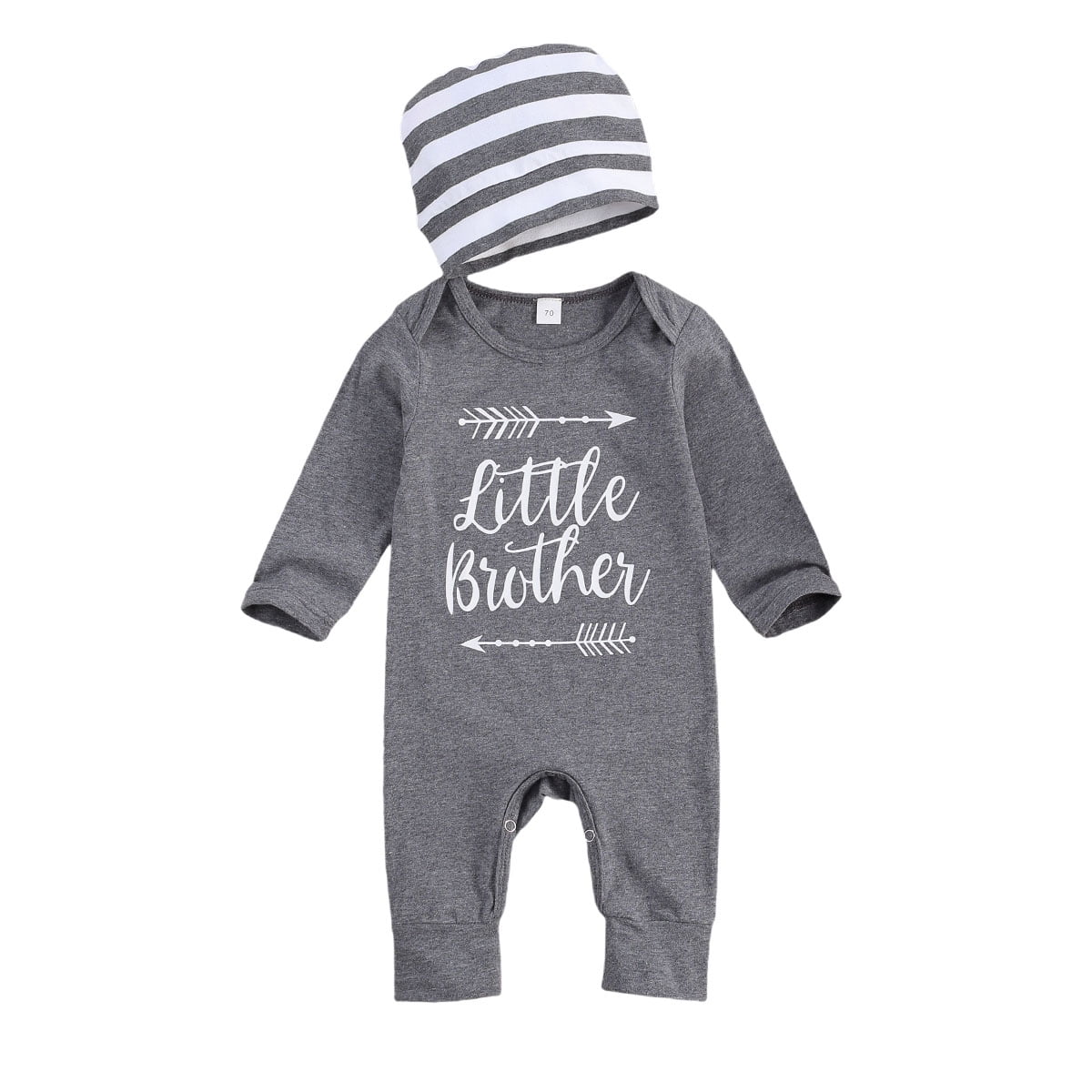 Newborn Baby Boy Romper Clothe Little Brother Long Sleeve Jumpsuits One Piece Outfit