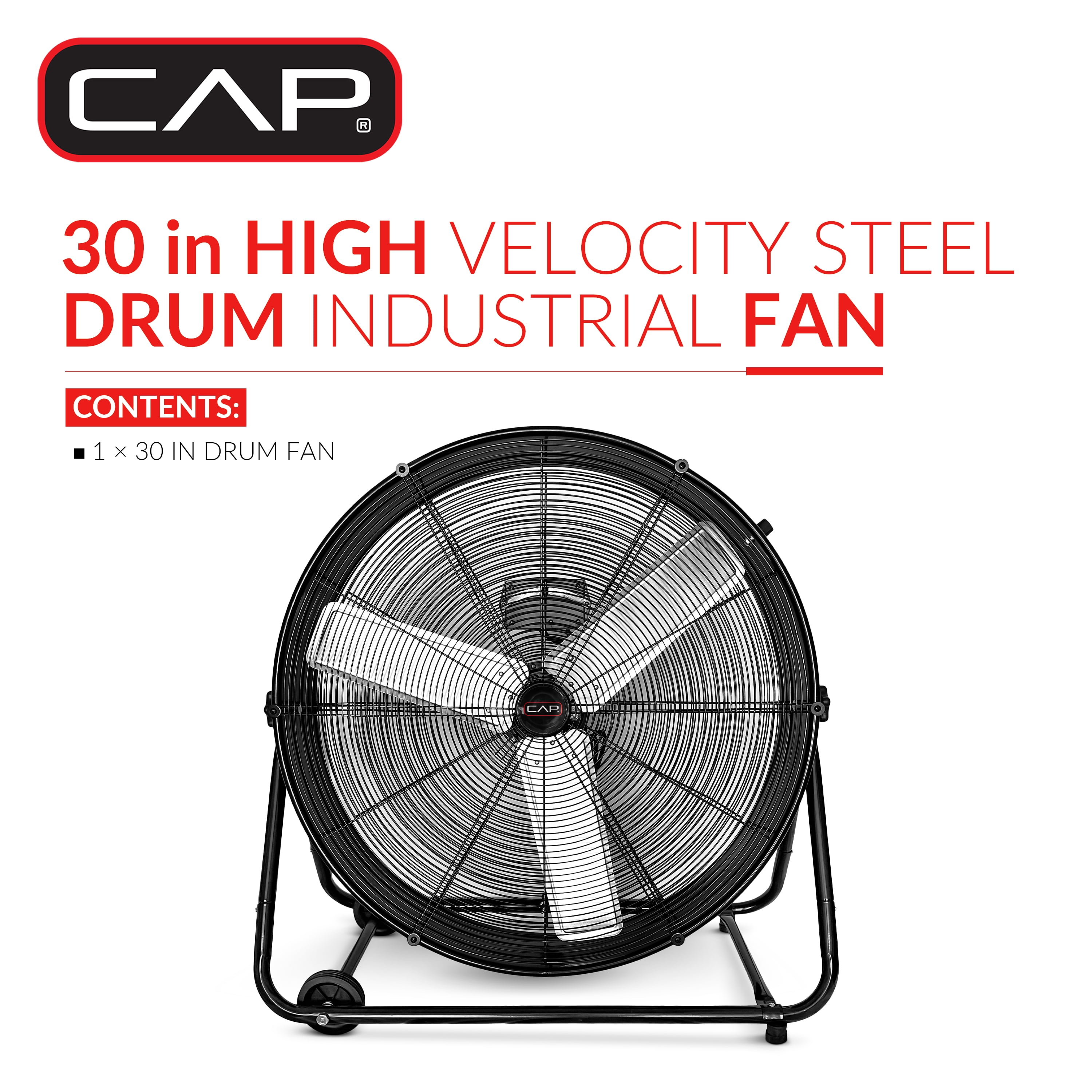CAP Barbell 30'' High Velocity Heavy Duty Floor Fan, 3-blade design