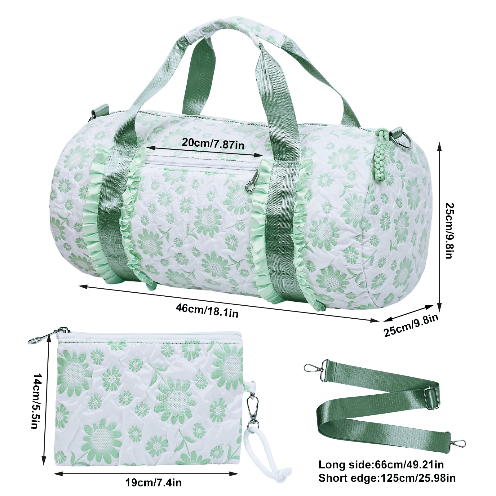 2pcs Oxford Travel Tote Bag Set for Women, Lightweight Weekender Duffel, Ideal for Carry-On, Overnight Trips, Gym, Daily Commute, Crossbody Bags