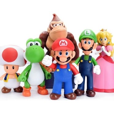 6 Pack Mario Action Figures, 5 Inch Mario Toys Super Mary Princess, Orangutan, Mushroom, Turtle Series, Mario PVC Model Figurine Toys Birthday, Christmas Gifts for Kids and Adult