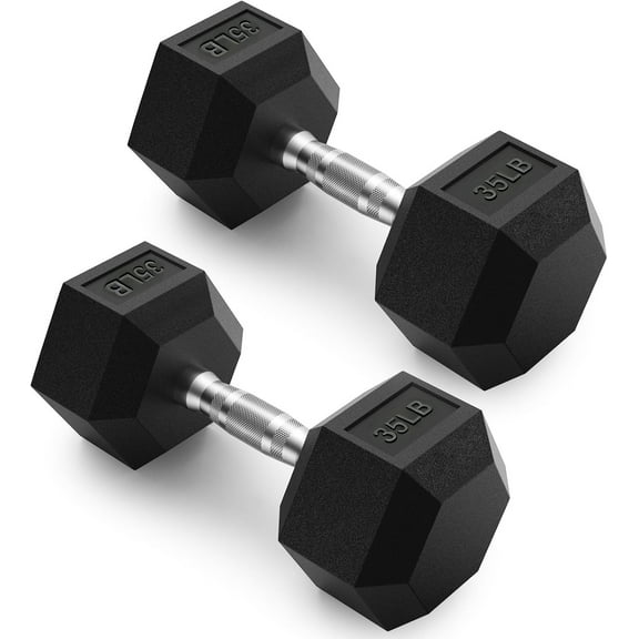 Heavy-Duty Hex Dumbbell Set (15-70LB) - Rubber Coated, Non-Roll Iron Weights for Home Gym, Strength Training & Muscle Building