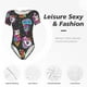 thumbnail image 4 of Balery Cat Icecream Body de cuello redondo de manga corta para mujer Tops de manga corta Tops básicos-Small, 4 of 7
