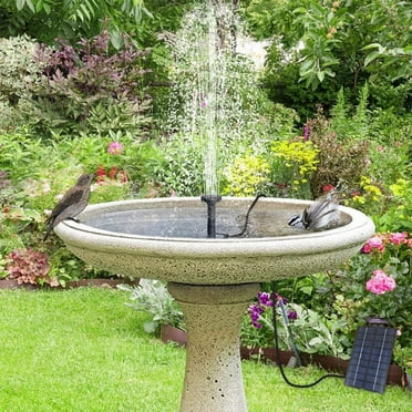 Summercome Solar Fountain Kit, 1.2 W Solar Powered Bird Bath Pump with 6 Nozzles, Black