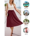 thumbnail image 6 of Gleelist Womens Midi Skirts with Pockets A-Line Casual High Waist Elastic Western Flowy Skirts for Women S-XXL, 6 of 7