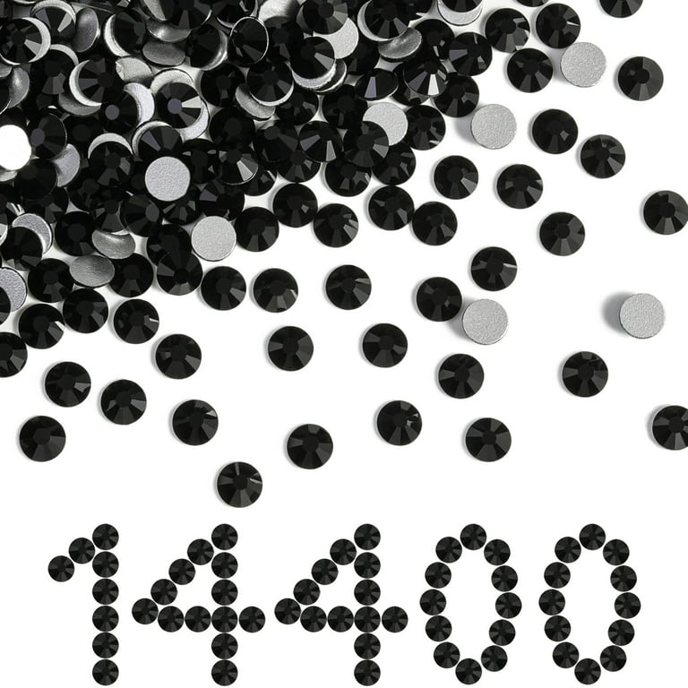 Beadsland Flatback Rhinestones Bulk,14400pcs, Black, SS10, 2.7-2.9mm 