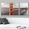 thumbnail image 3 of wall26 Framed Canvas Print Wall Art Set Red Golden Gate Bridge in San Francisco Nature Wilderness Photography Realism Rustic Scenic Multicolor for Living Room, Bedroom, Office - 16"x24"x3 W, 3 of 5