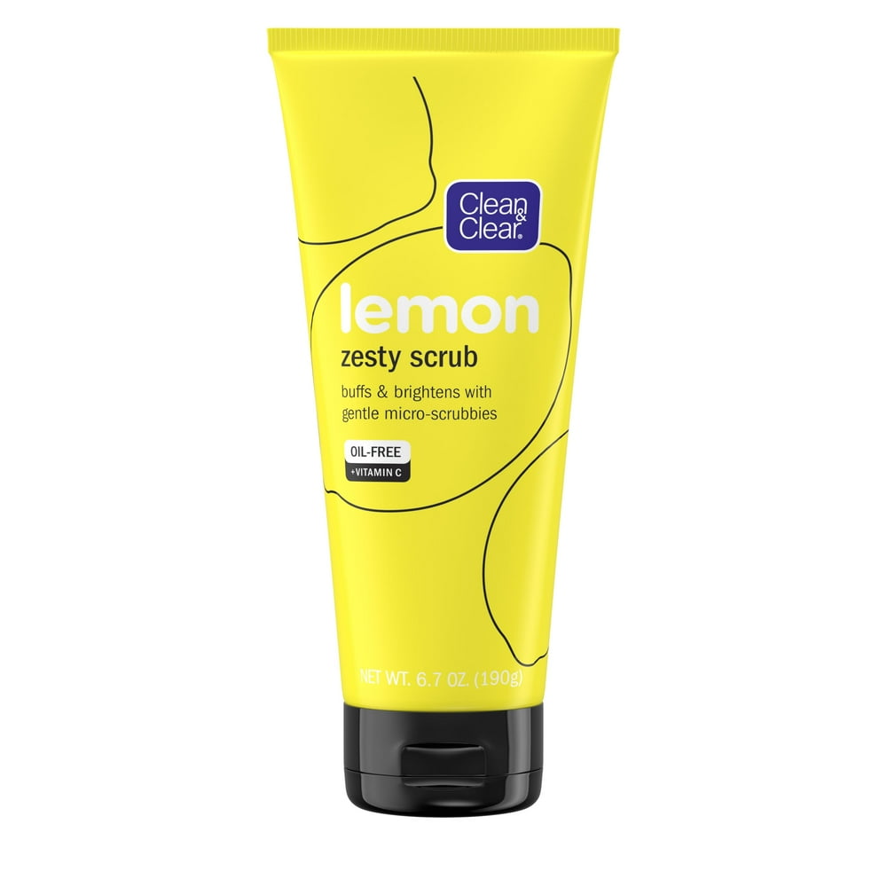 Clean & Clear Lemon Zesty OilFree Face Scrub with Vitamin C, 6.7 oz